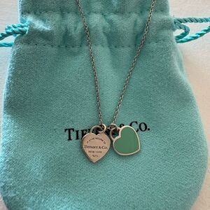 Tiffany & Co. Blue Enamel Mini Hearts Necklace